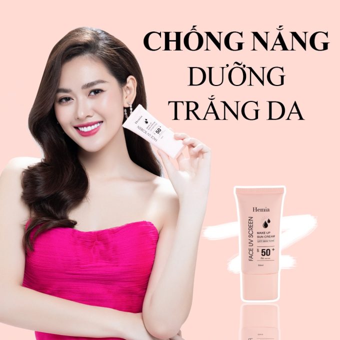 Kem Chống Nắng Hemia 50ml Chính Hãng | Dưỡng Trắng Make Up Bảo Vệ Da Chống Lão Hoá