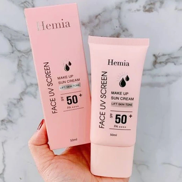 Kem Chống Nắng Hemia 50ml Chính Hãng | Dưỡng Trắng Make Up Bảo Vệ Da Chống Lão Hoá