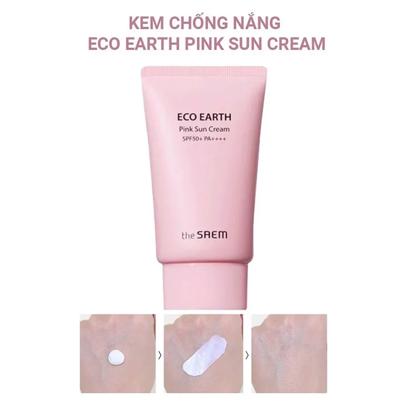 Sản phẩm Kem Chống Nắng The Saem Eco Earth Pink Sun Cream