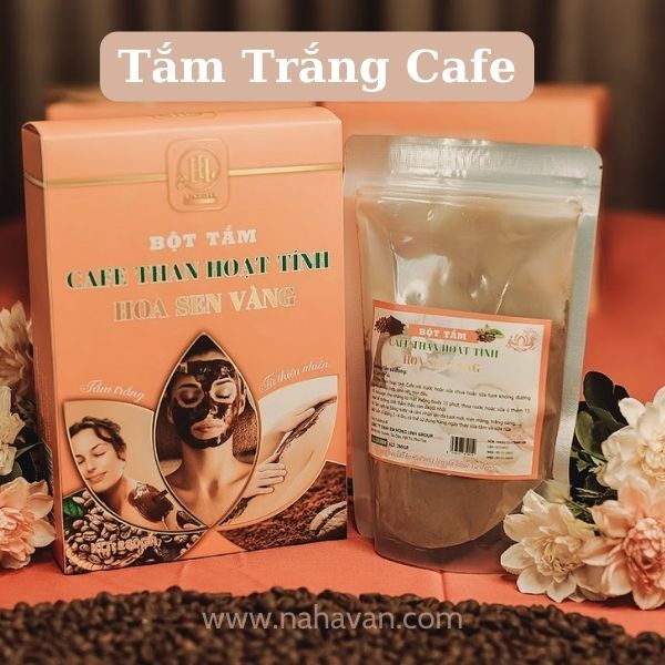 Ủ Trắng Cafe Than Hoạt Tính Hoa Sen Vàng 300g | Ủ Trắng Da Toàn Thân Hiệu Quả