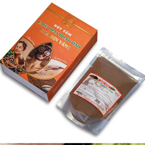 Ủ Trắng Cafe Than Hoạt Tính Hoa Sen Vàng 300g | Ủ Trắng Da Toàn Thân Hiệu Quả