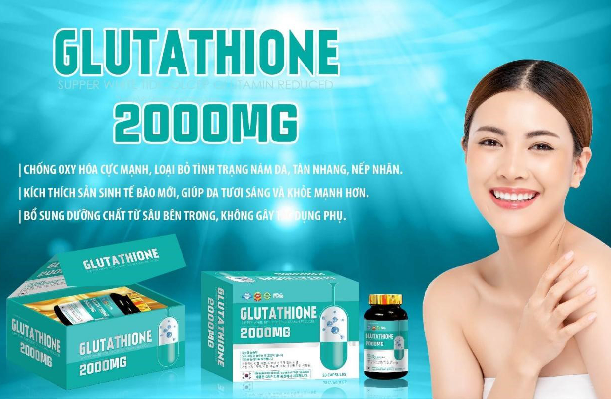 Viên Uống Trắng Da Glutathione 2000mg chính hãng 2023