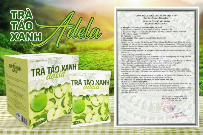 Trà Táo Xanh Thảo Mộc Adela | Tặng Kèm Đường Vitamin Ăn Kiêng | Hộp 12 Gói Chính Hãng