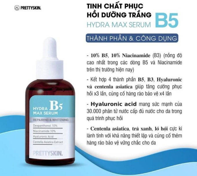 Serum Tinh Chất Hỗ Trợ Phục Hồi Da B5 Pretty Skin Hydrat 50ml | Hàng Chuẩn Chính Hãng