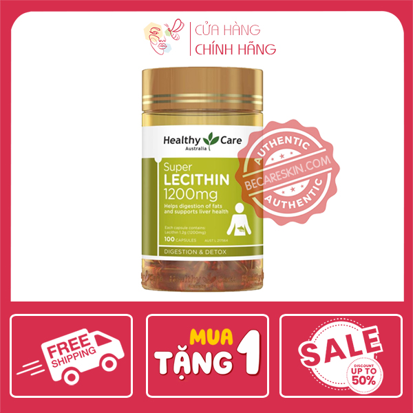 Mầm Đậu Nành Úc Healthy Care Super Lecithin 1200mg 100 Viên