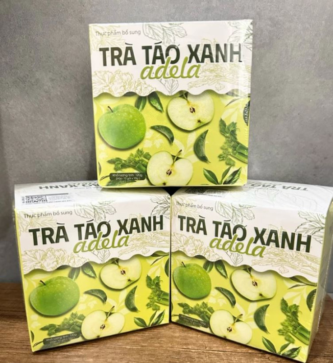 Trà Táo Xanh Thảo Mộc Adela | Tặng Kèm Đường Vitamin Ăn Kiêng | Hộp 12 Gói Chính Hãng