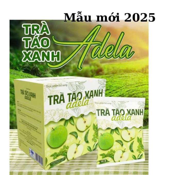 Trà Táo Xanh Thảo Mộc Adela | Tặng Kèm Đường Vitamin Ăn Kiêng | Hộp 12 Gói Chính Hãng