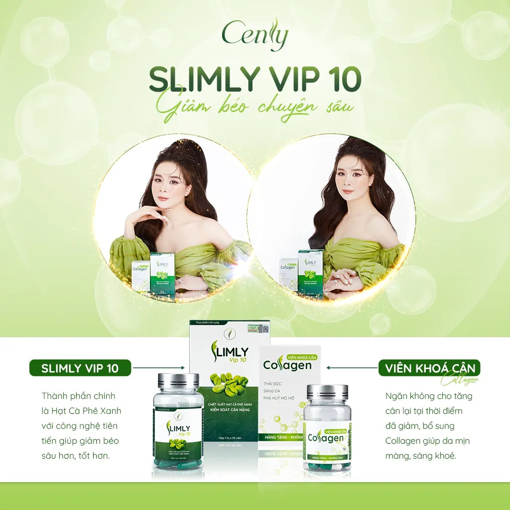 Giảm Cân Slimly Vip 10 | Hộp 30 Viên Chính Hãng | Dành Cho Cơ Địa Khó | Tặng Kèm Khóa Cân