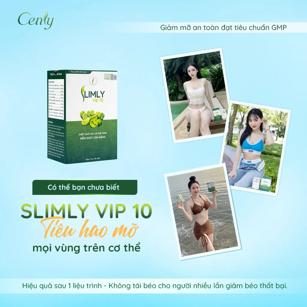 Giảm Cân Slimly Vip 10 | Hộp 30 Viên Chính Hãng | Dành Cho Cơ Địa Khó | Tặng Kèm Khóa Cân