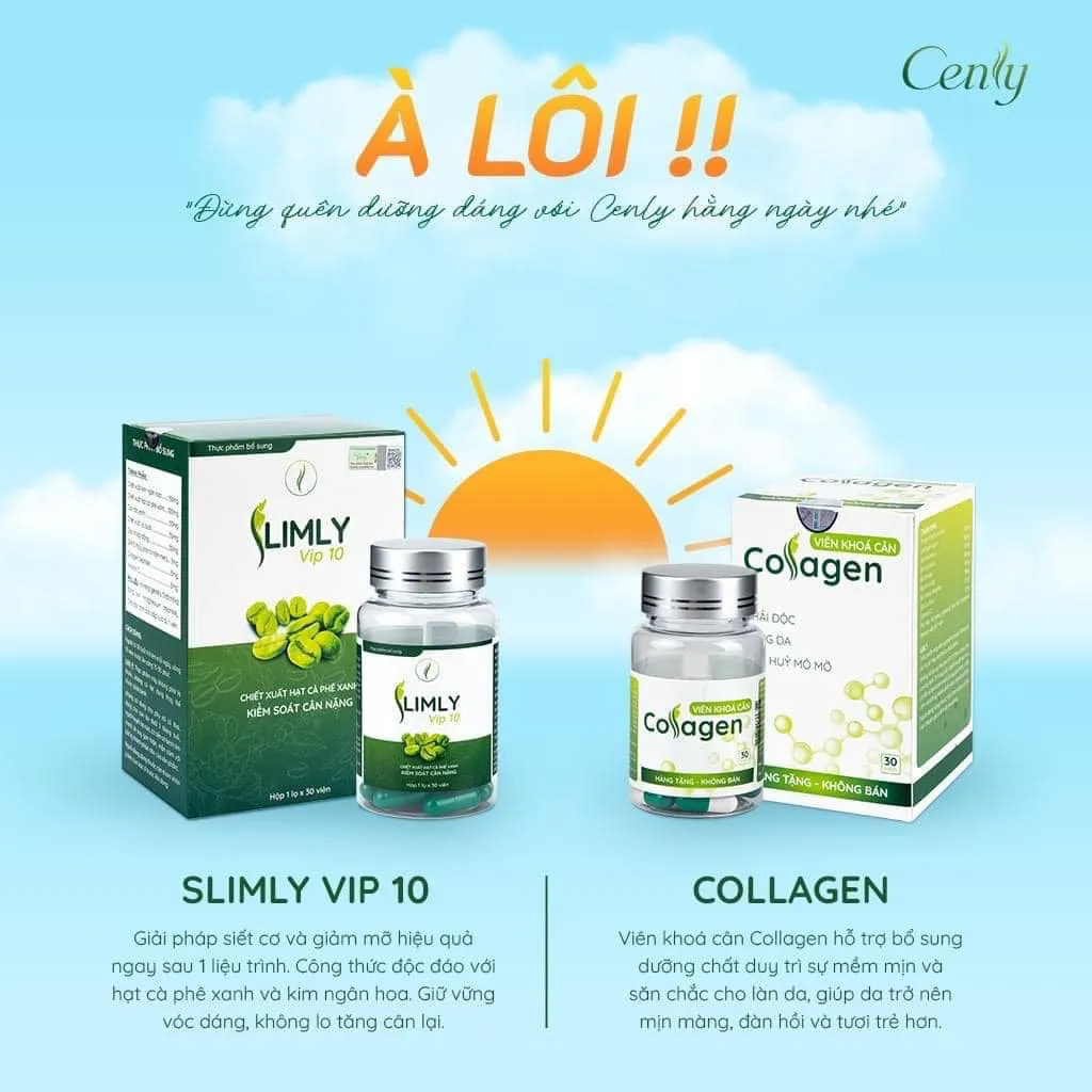 Giảm Cân Slimly Vip 10 | Hộp 30 Viên Chính Hãng | Dành Cho Cơ Địa Khó | Tặng Kèm Khóa Cân