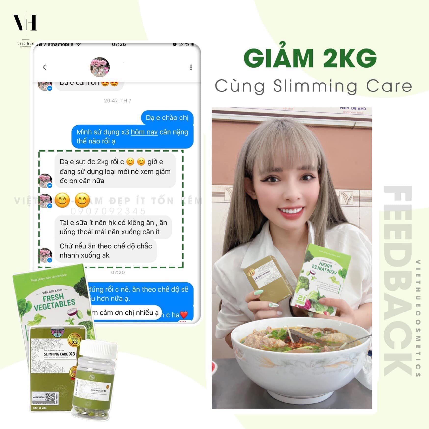 Review Giảm Cân Slimming Care X3