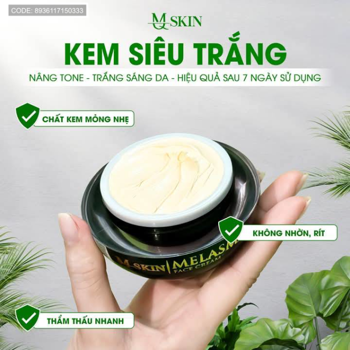 Kem Face Siêu Trắng Da MQ Skin | Hộp 50g | Dưỡng Da Trắng Nhanh, Hiệu Quả