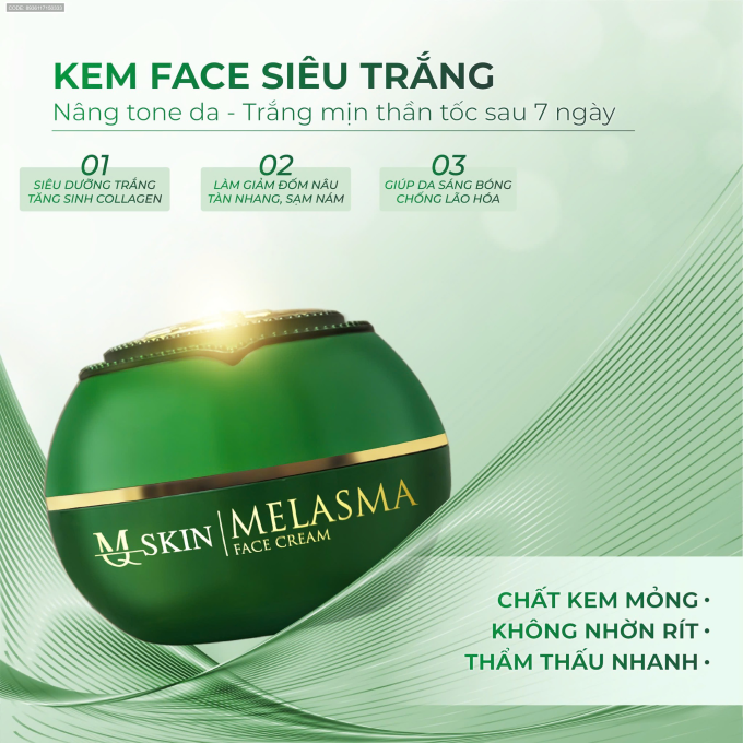 Kem Face Siêu Trắng Da MQ Skin | Hộp 50g | Dưỡng Da Trắng Nhanh, Hiệu Quả