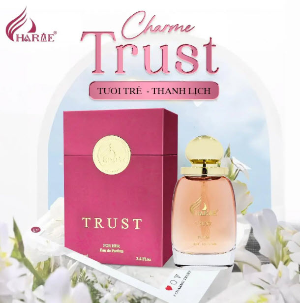 Nước Hoa Nữ Charme Trust 100ml | Nữ Tính, Tươi Trẻ, Ngọt Ngào | Hàng Chuẩn Chính Hãng