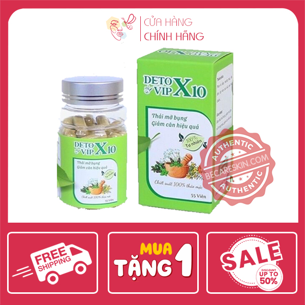 Detox Vip X10 Giảm Cân 55 Viên – Hàng Chính Hãng