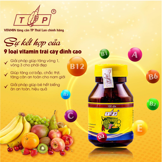 Vitamin Tăng Cân TP Thái Lan 100 Viên