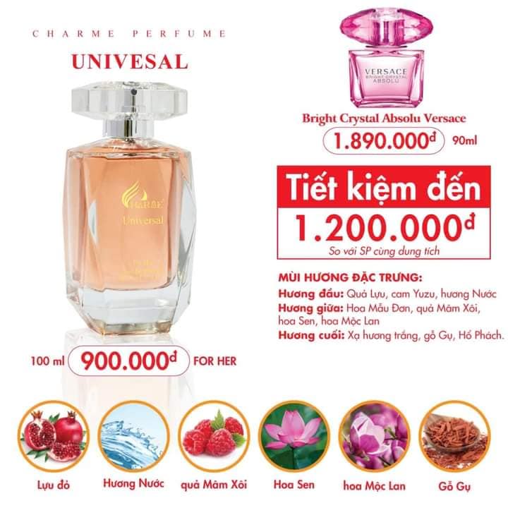 Nước Hoa Nữ Charme Universal 100ml | Hương Sang Trọng, Nữ Tính, Thanh Lịch