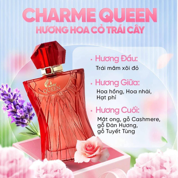 Nước Hoa Nữ Charme Queen 100ml Mẫu Mới | Lưu Hương 8-12 Giờ