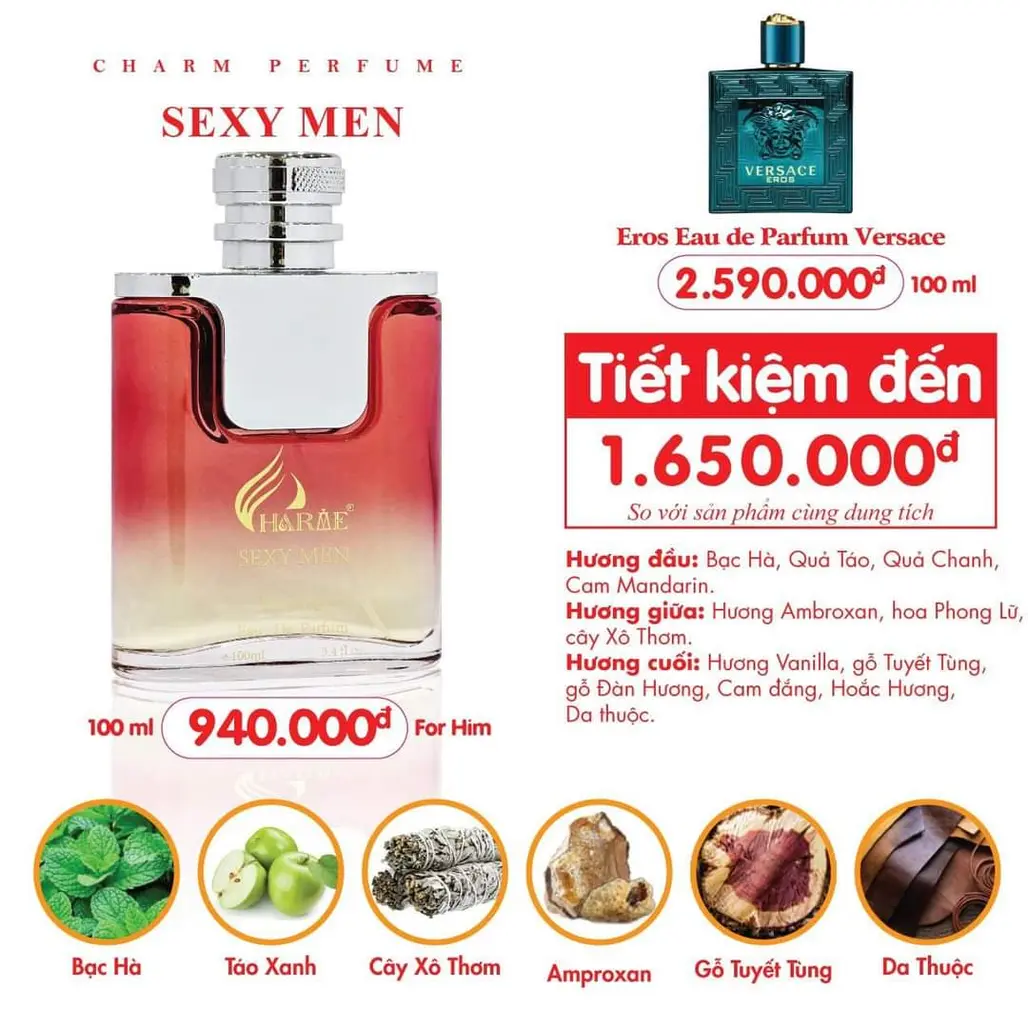 Nước Hoa Nam Charme Sexy Men 100ml