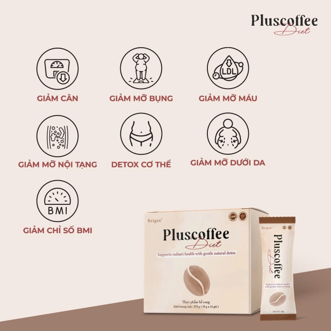 Cà Phê Pluscoffee Diet Giảm Cân Chính Hãng – Hộp 15 Gói