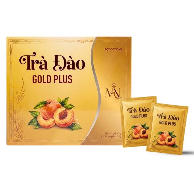 Trà Đào Gold Plus Đông Anh Hộp 15 Gói x 5g – Chính Hãng Công Ty